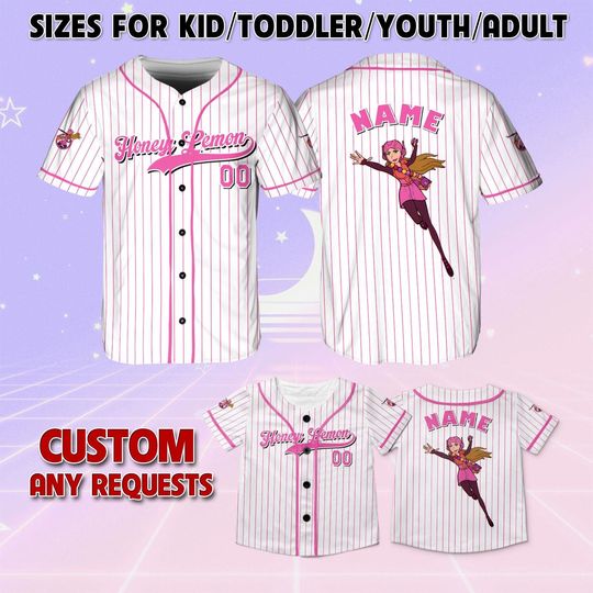 Big Hero 6 Honey Lemon Baseball Jersey, Honey Lemon Matching Family Jersey, Personalized Big Hero 6 Character Jersey,Big Hero 6 Movie Jersey