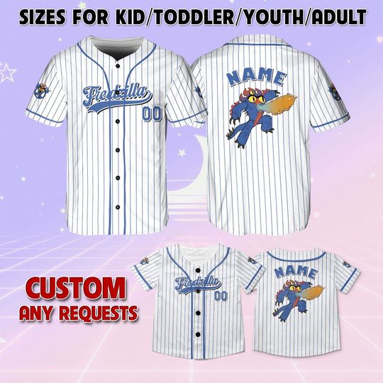 Big Hero 6 Fredzilla Baseball Jersey, Fredzilla Matching Family Jersey, Personalized Big Hero 6 Character Jersey, Big Hero 6 Movie Jersey