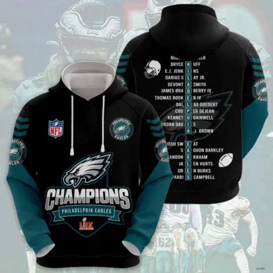 Philadelphia Eagles Super Bowl LIX Champions Hoodie Pullover Gift
