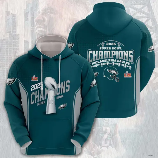 Philadelphia Eagles Super Bowl LIX Champions Hoodie Football Team Apparel Gift