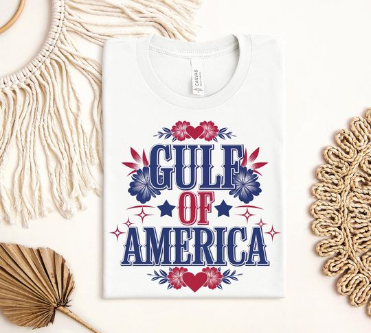 Gulf of America Patriotic Unisex Tee, Patriotic Shirt, Patriot Shirt, Preppy Shirt, Gift for Americans, Shirts for Women, Shirts for Men
