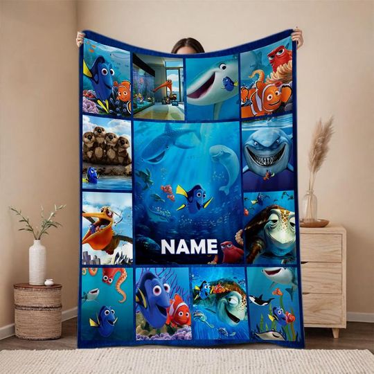 Finding Nemo Personalized Blanket, Finding Nemo Fleece Blanket, Finding Nemo Gifts, Finding Nemo Christmas Gifts, Fleece Blanket