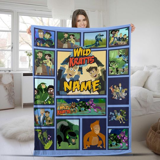 Personalized Wild Kratts Blanket, Wild Kratts Blanket, Wild Kratts Cartoon Blanket, Christmas Gift, Wild Kratts Birthday Gifts