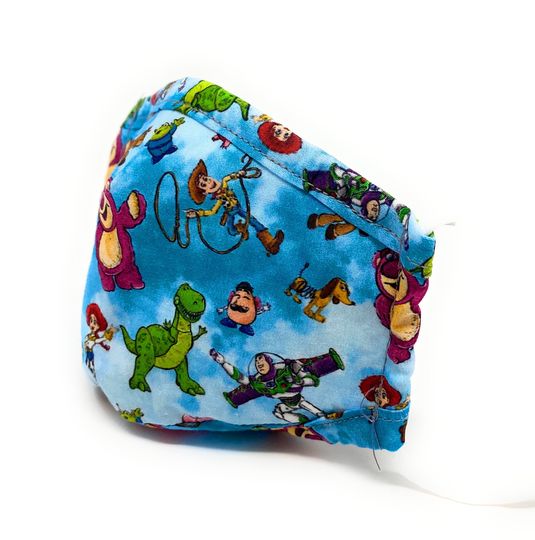 TOYS BLUE SKY Face Mask with Nose Wire, Filter Pocket and Triple Layer Cotton Maskara by BengC Theme Park Bear T Rex Woody Buzz SXC02TSB