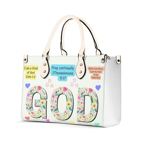 Jesus Bible Affirmations Vegan Leather Handbag