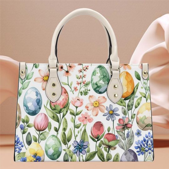 Spring Floral or Easter Egg Holiday or everyday bag spring summer fall winter Handbag shoulder