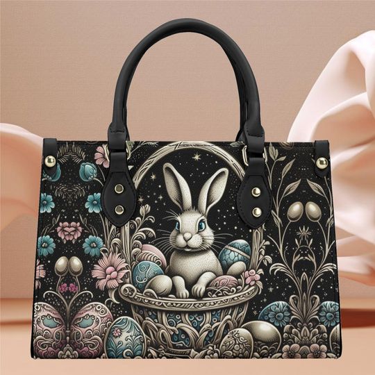 Easter Rabbit Egg Holiday or everyday bag art deco spring summer fall winter Handbag shoulder