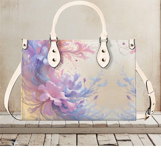 Luxury Women vegan leather Handbag tote spring summer floral flowers tote bag design summer everyday shoulder bag shoulder bag