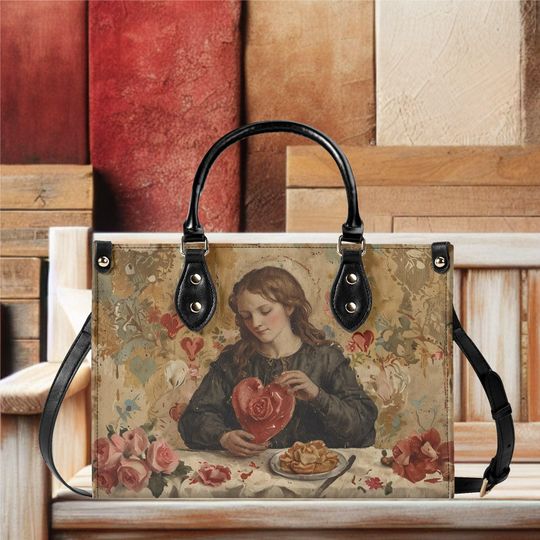 Luxury Women vegan leather Handbag tote beautiful Valentines day Holiday hearts or every day bag spring fall summer winter design
