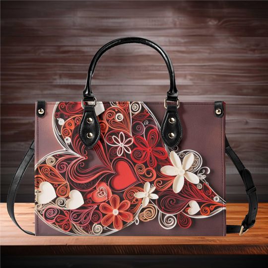 Luxury Women vegan leather Handbag tote beautiful Valentines Holiday heart or every day bag spring summer fall winter cute fun design