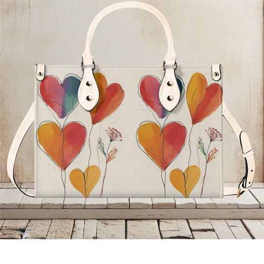 Luxury Women vegan leather Handbag tote beautiful Valentines day Holiday season Hert design