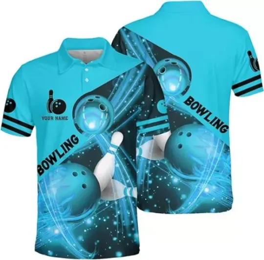 Personalized Name Bowling Polo Shirts 3D for Men and Women, Bowling Shirt