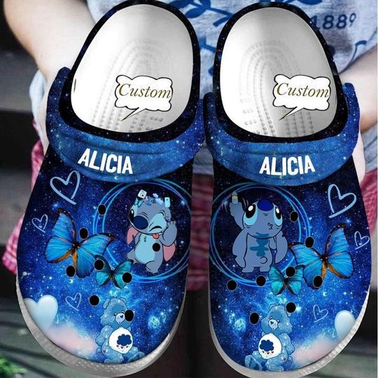 Stitch Disney Shoes, Lilo And Stitch Sandals, Cartoon Movie Shoes, Custom Name Shoes, Ohana Means Family Summer Shoes