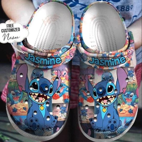 Custom Stitch Shoes, Stitch And Angel Sandals, Lilo And Stitch Summer Shoes, Disney Trip Shoes, Cute Cartoon Sandals For Women Men