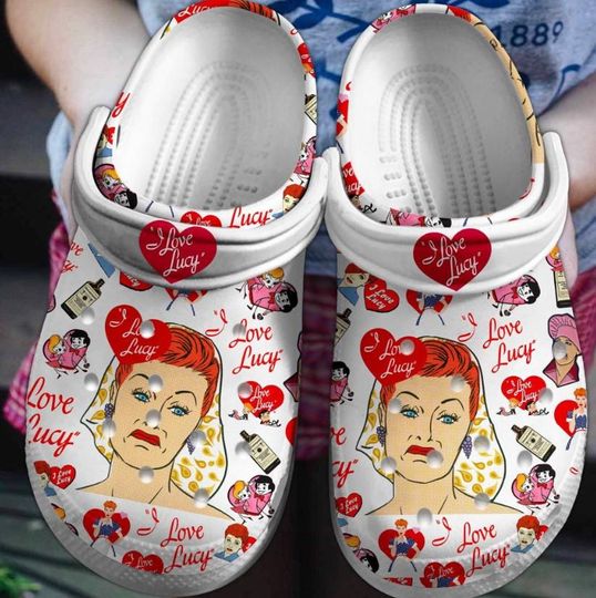 I Love Lucy Clogs Shoes, Custom Clogs Shoes, I Love Lucy Custom Slipper, Custom Clogs Shoes, Personalized Shoes, I Love Lucy Gifts