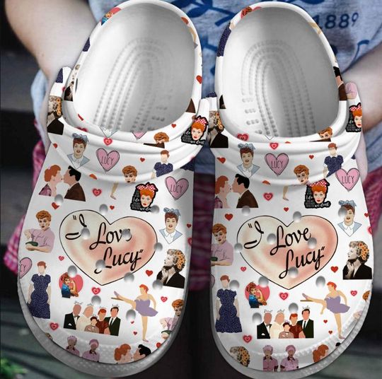 I Love Lucy Clogs Shoes, Custom Clogs, I Love Lucy Custom Slipper, Custom Clogs Shoes, Personalized Shoes, I Love Lucy Gifts