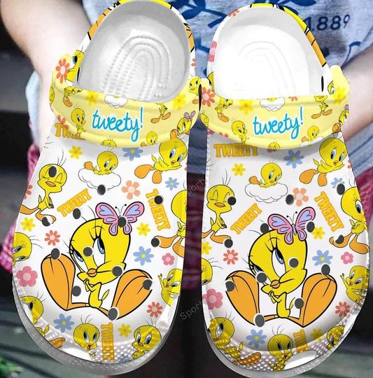Tweety Bird Clogs Shoes, Tweety Bird Custom Slipper, Custom Clogs, Custom Clogs Shoes, Personalized Shoes