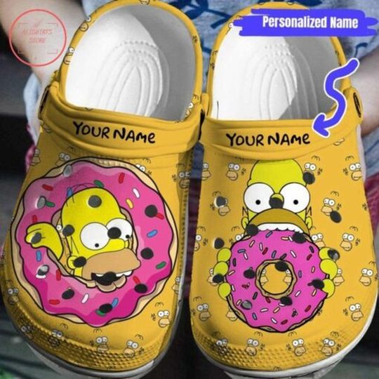 The Simpsons Family Clogs Shoes, The Simpsons Custom Slipper, Custom Clogs, Custom Clogs Shoes, Personalized Shoes
