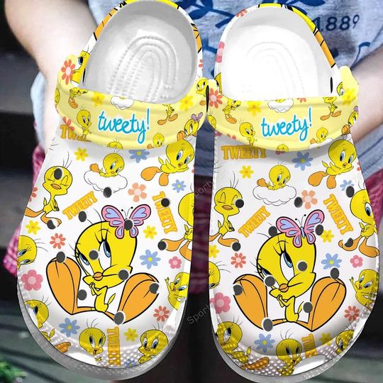 Tweety Bird Clogs Shoes, Tweety Bird Custom Slipper, Custom Clogs, Custom Clogs Shoes, Personalized Shoes
