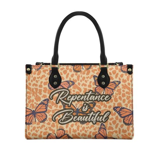 Butterfly Repentance Is Beautiful Women's leather handbag | Women's Day Gift | Gift For Mom