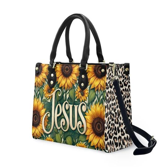 Jesus Purse Bag Sunflowers Women's leather handbag | Women's Day Gift | Gift For Mom