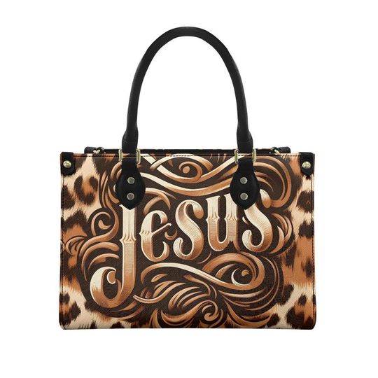 Jesus Cheetah Print Leopard Print Women's leather handbag | Women's Day Gift | Gift For Mom