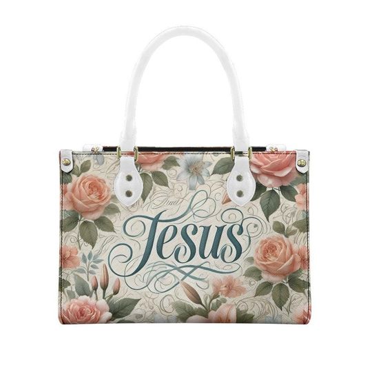 Jesus Floral Women's leather handbag | Women's Day Gift | Gift For Mom