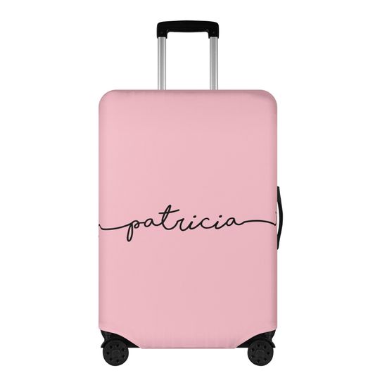 Custom Luggage Cover, Personalized Name Monogram Color Suitcase Protector Hard Carry On Bag Washable Wrap Large Small Travel Men Women