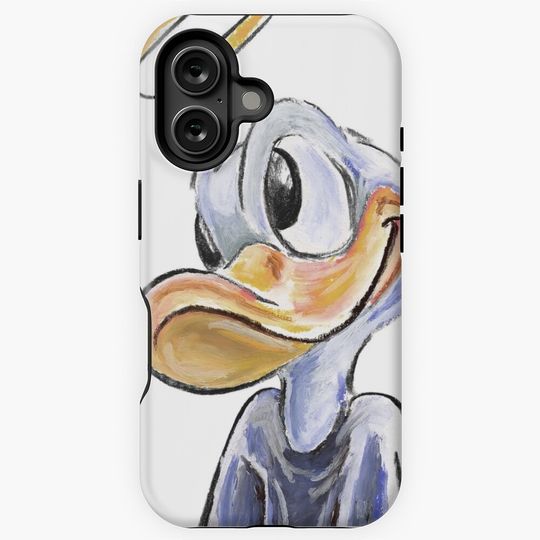 Charcoal and Oil - Angel Donald Duck iPhone Case