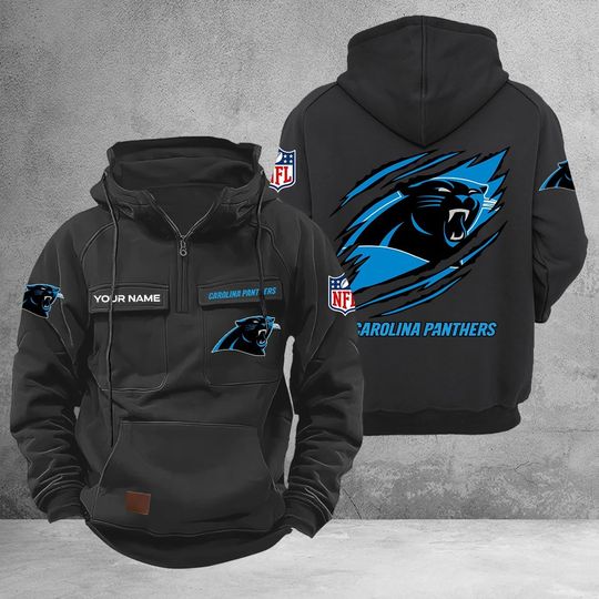 Personalized Carolina Panthers Cargo Hoodie, Game Day Shirt, Gift For Men