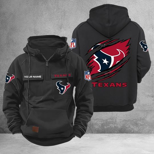 Personalized Houston Texans Cargo Hoodie, Game Day Shirt, Gift For Men