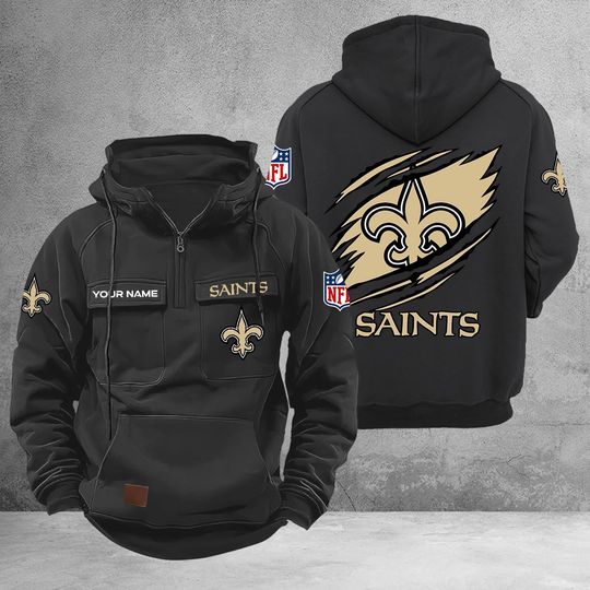 Personalized New Orleanssaints Cargo Hoodie, Game Day Football, Sunday Football