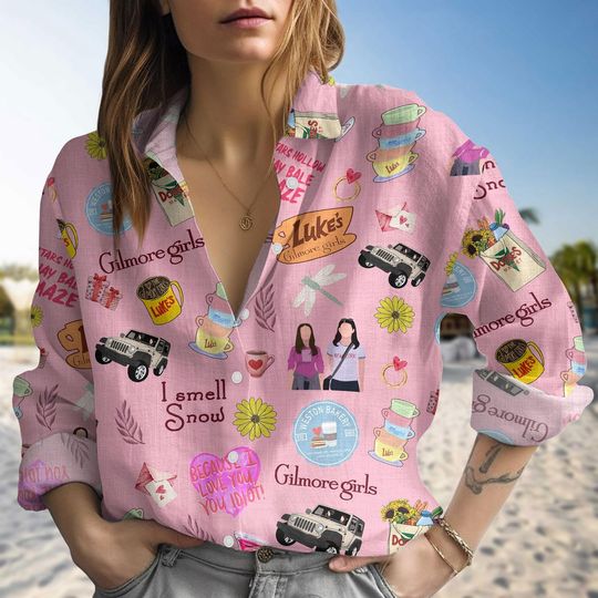 Gilmore Girls Linen Shirt, Dragonfly Inn Shirt For Her, Lukes Coffee Women Shirt, Stars Hollow Longsleeve Shirt, Gift For Her