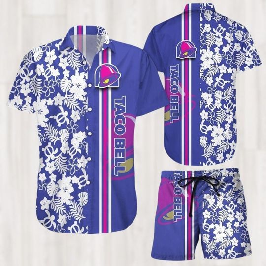 Taco Bell Button Shirt, Tacos Hawaii Shirt, Fast Food Men Shorts, Mexico Food Button Down Shirt, Taco Bell Summer Shorts