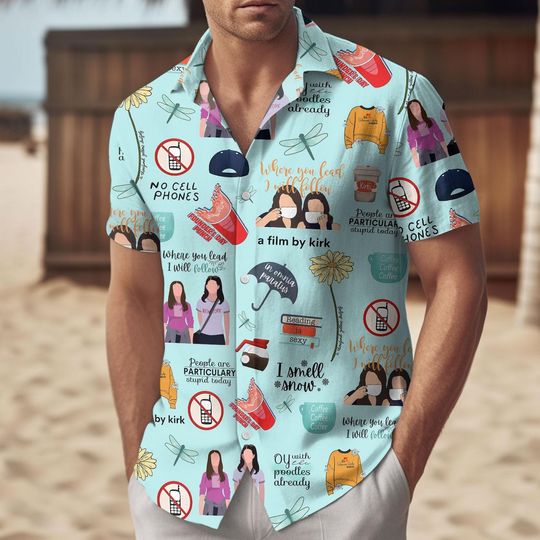 Gilmore Girls Button Up Shirt, Stars Hollow Shirt And Shorts, Lukes Coffee Men Shirt, Dragonfly Inn Shirt For Her,  Gift