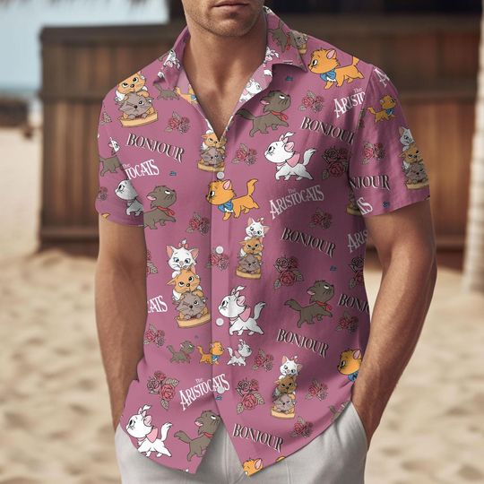 Disney The Aristocats Button Shirt, Aristocats Shirt And Shorts, Magic Kingdom Outfit, Hello Since 1970 Shirt For Women, Gift For Him