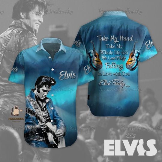 Elvis Presley Shirt, Elvis Presley Hawaii Shirt, Elvis King Shirt, Elvis Presley Button Shirt, Button Down Shirt, Rock And Roll Shirt