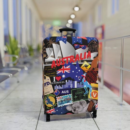 Luggage Cover - Travel Essentials - Washable Polyester Spandex Material -Suitcase Baggage Protection -Australia Sydney Brisbane