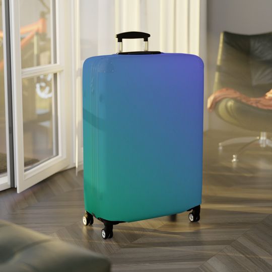 Luggage and Suitcase Cover Protection -3 Sizes Available - Washable Polyester Spandex Material - Travel Essentials + Gifts - Blue Turquois