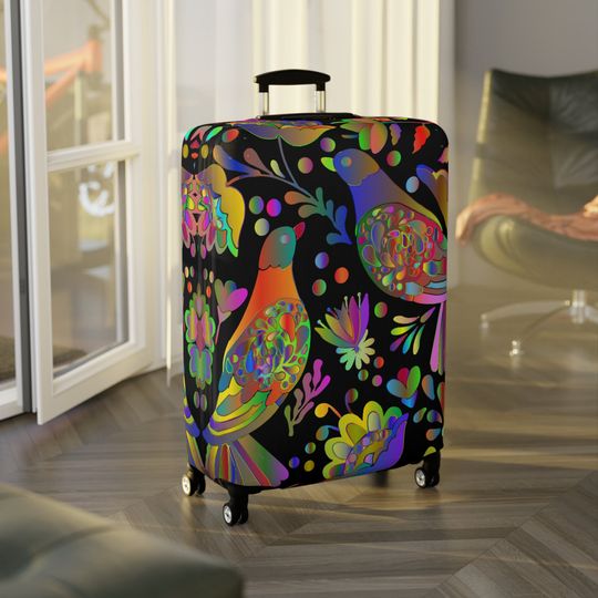 Travel Luggage Cover Protection - Suitcase + Baggage Cover - Spandex Polyester Material - Stretchable + Washable - Mexican Artwork - Mexico