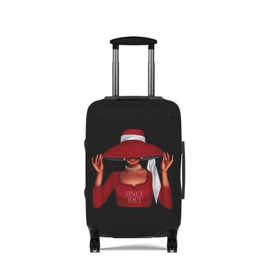 Since 1913 Black Luggage Cover (21" x 14") (25" X 16") (28" X 20") | Dst | 1913 | Delta Sigma Theta | Travel Accessories