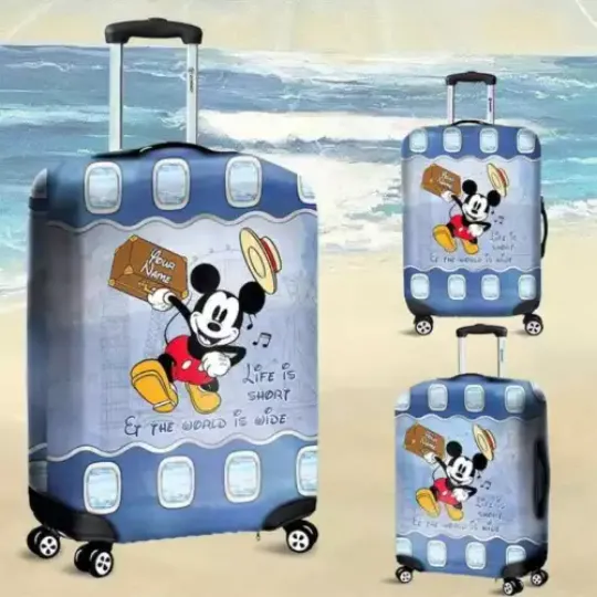 Mickey Mouse Luggage Cover, Disney Mouse Travel Cover, Custom Travel Suitcase Co