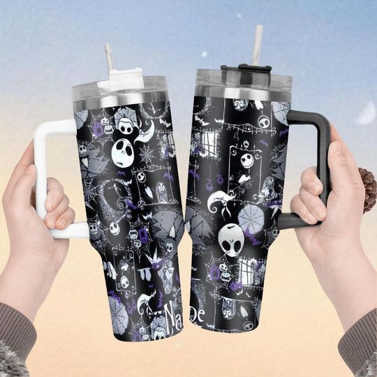 Personalized Jack Skellington Tumbler 40Oz, Nightmare Before Christmas Tumbler, Disney Trip Cup, Magic Kingdom Merch, Gift For Fan