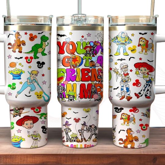 Toy Story 40oz Tumbler, Buzz Lightyear Drinkware Tumbler, Woody Stainless Tumbler Cup, Disney Character Tumbler, Little Green Aliens Cu