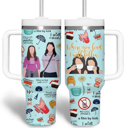 Gilmore Girl 40oz Tumbler, Tv Series Tumbler Cup, Luke Coffee Stainless Tumbler, Tumbler With Straw, Stars Hollow Drinkware Tumbler