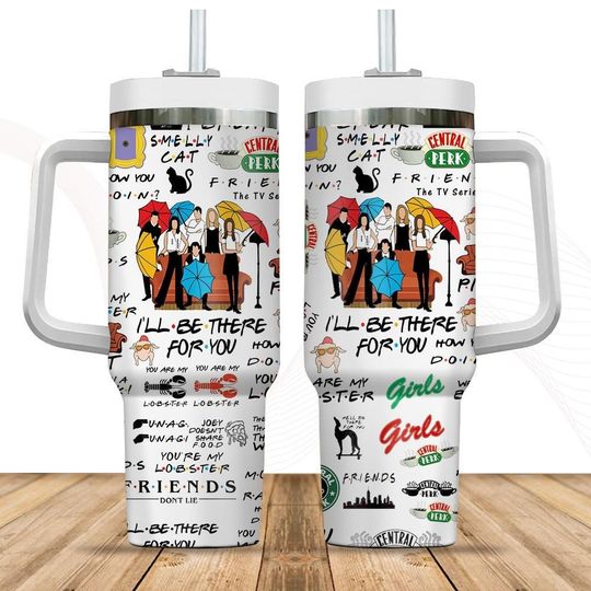 Friends 40oz Tumbler, Central Perk Coffee Steel Tumbler, Friends Series Tumbler Cup, Tv Series Drinkware Tumbler, You Are My Lobster