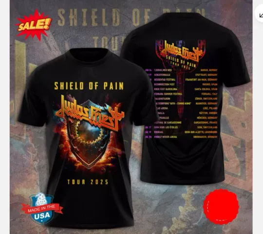 Judas Priest Tour 2025 3D Shirt hot shirt 3d, cute gift dad 3d