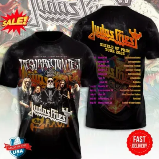 2025 Tour Judas Priest 3D T-Shirt New For Fan