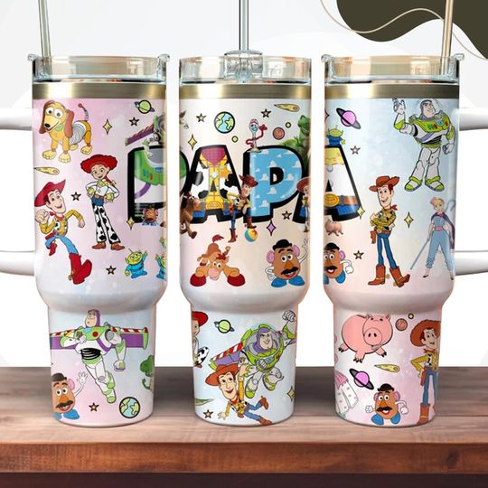 Papa Toy Story 40oz Tumbler, Woody Drinkware Tumbler, Buzz Lighrtyear Tumbler For Him, Mr Potato Tumbler Cup, Toy Story Tumbler