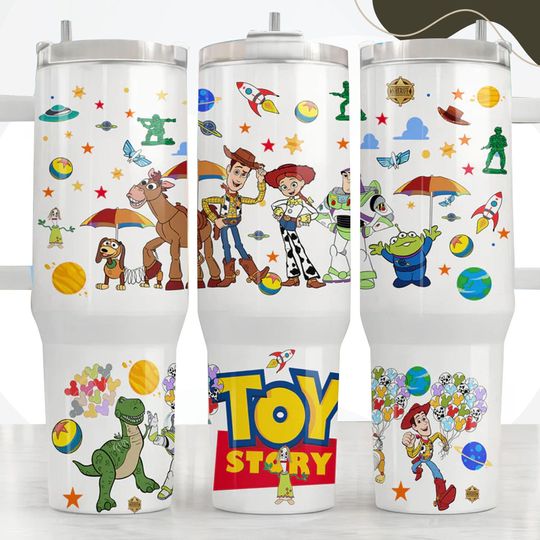 Toy Story 40oz Tumbler, Woody Stainless Tumbler Cup, Buzz Lightyear Drinkware Tumbler, Disney Character Tumbler, Little Green Aliens Cu